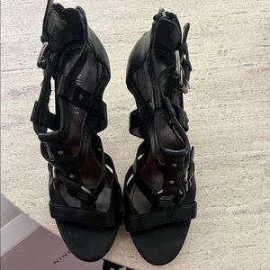 Nine West Black Strappy Heels